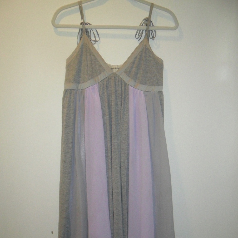 Gray and Lavender Spaghetti Strap Dress Lrg By Ya